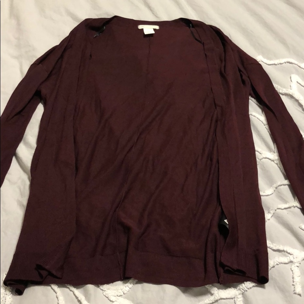 burgundy cardigan